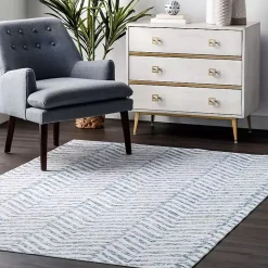 Kirklands Home Blue Geometric Pattern Washable Area Rug, 3x5