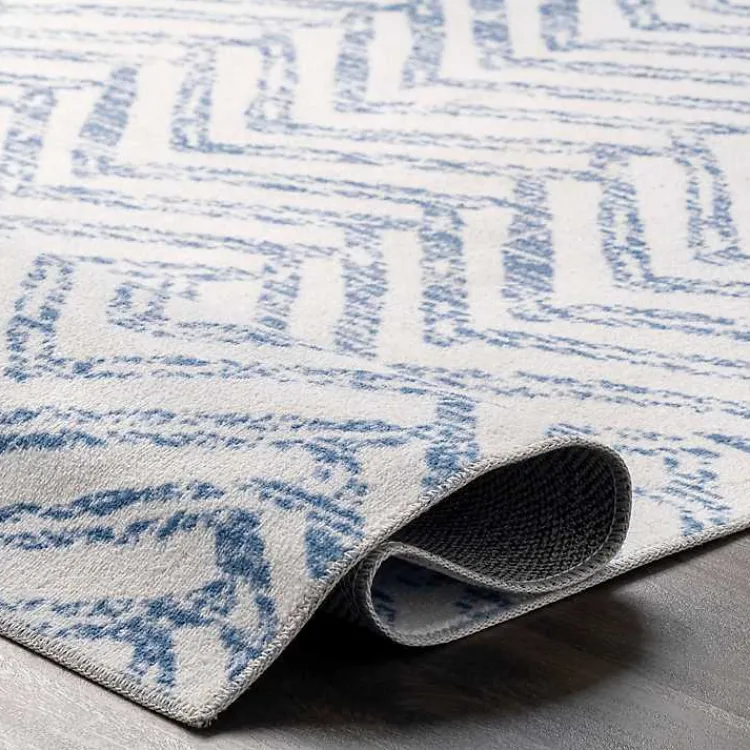 Kirklands Home Blue Geometric Pattern Washable Area Rug, 3x5