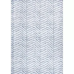 Kirklands Home Blue Geometric Pattern Washable Area Rug, 4x6 New