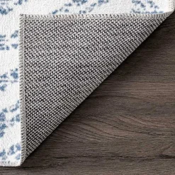 Kirklands Home Blue Geometric Pattern Washable Area Rug, 5x8 Sale