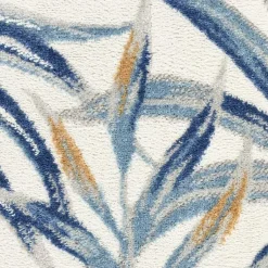 Kirklands Home Blue Grand Leaf Coastal Area Rug, 5x7
