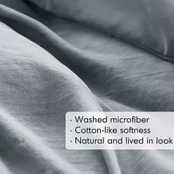 Kirklands Home Gray Pleated Grid 3-pc. Queen Comforter Set Blue Discount
