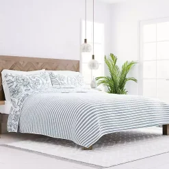 Kirklands Home Blue Jacobean Reversible 3-pc. King Quilt Set Hot