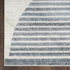 Kirklands Home Blue Linear Geometric Washable Accent Rug, 2x4 Outlet