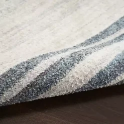 Kirklands Home Blue Linear Sphere Washable Area Rug, 3x5 Clearance