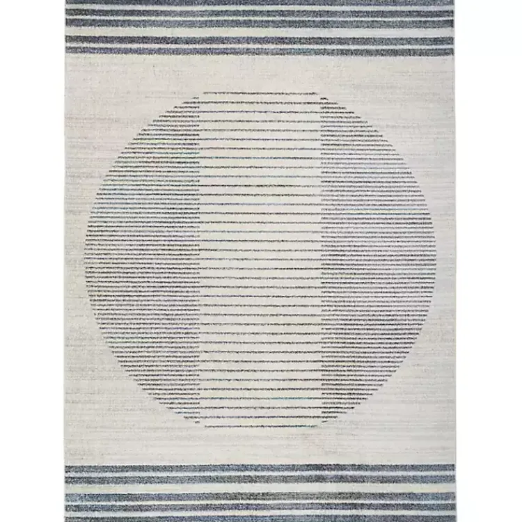 Kirklands Home Blue Linear Sphere Washable Area Rug, 6x9 Outlet