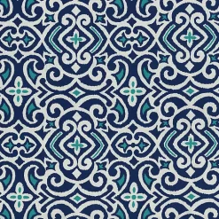 Kirklands Home Marine Damask Outdoor Settee Cushion Blue Outlet