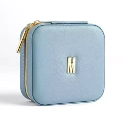 Monogram Seasonal Decor>Kirklands Home Monogram M Travel Jewelry Box Blue