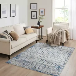 Kirklands Home Moroccan Area Rug, 7x9 Blue New