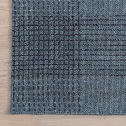 Kirklands Home Plaid Emily Henderson x RugsUSA Rug, 8x10 Blue Clearance