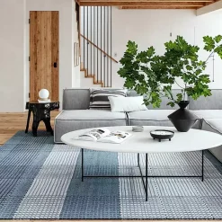 Kirklands Home Plaid Emily Henderson x RugsUSA Area Rug, 6x9 Blue Hot