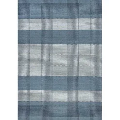 Kirklands Home Plaid Emily Henderson x RugsUSA Area Rug, 3x5 Blue New