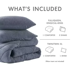 Kirklands Home Quilted Teddy 3-pc. Full/Queen Comforter Set Blue Online