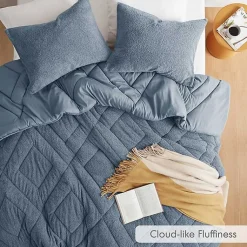 Kirklands Home Quilted Teddy 2-pc. Twin Comforter Set Blue