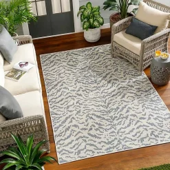 Kirklands Home Blue Ravello Outdoor Rug, 5x7 New