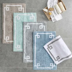 Kirklands Home Simple Trim Cotton Tufted Bath Mat, 72 in. Blue