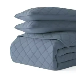 Kirklands Home Stitched Diamond 3-pc. King Quilt Set Blue Online
