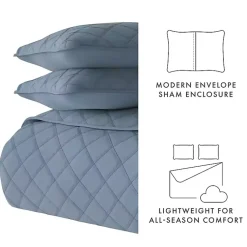 Kirklands Home Stitched Diamond 3-pc. King Quilt Set Blue Online