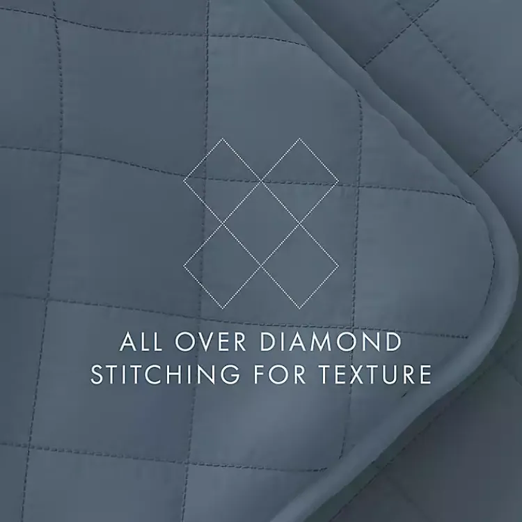 Kirklands Home Stitched Diamond 3-pc. King Quilt Set Blue Online