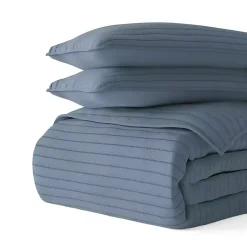 Kirklands Home Stitched Stripes 3-pc. King Quilt Set Blue Hot