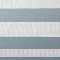 Kirklands Home Stripe Waffle Weave Shower Curtain Blue Clearance