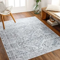 Kirklands Home Traditional Washable Area Rug, 7x10 Blue