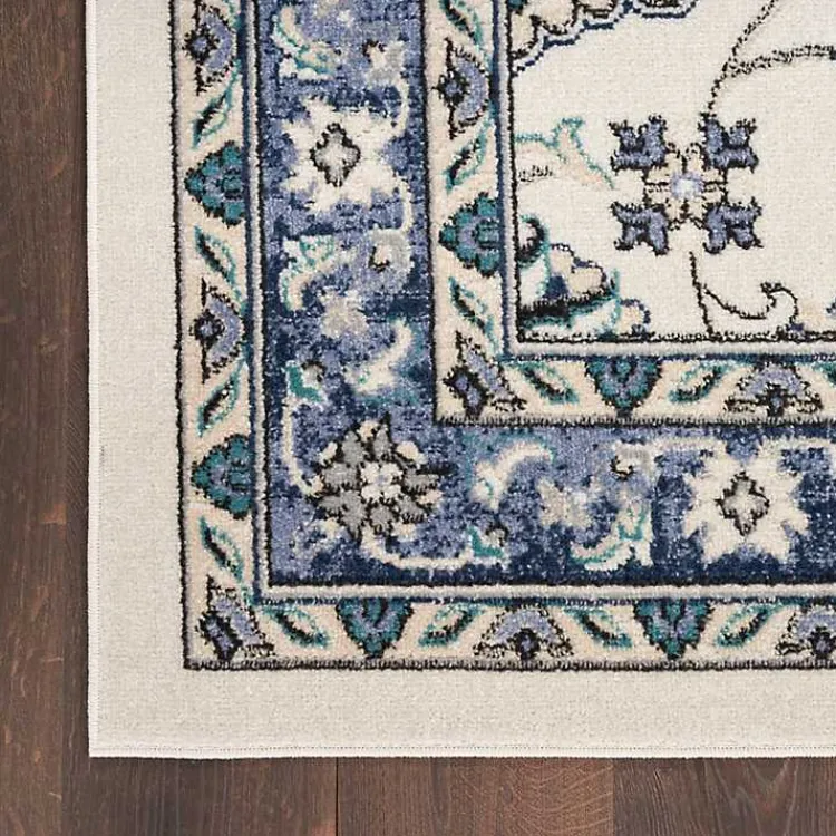 Kirklands Home Blue Vintage Medallion Indoor/Outdoor Rug, 8x10 Sale