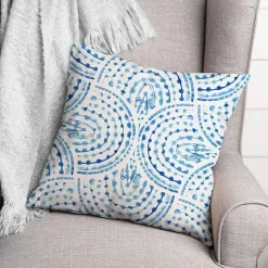 Kirklands Home Blue Watercolor Arc Outdoor Throw Pillow Discount