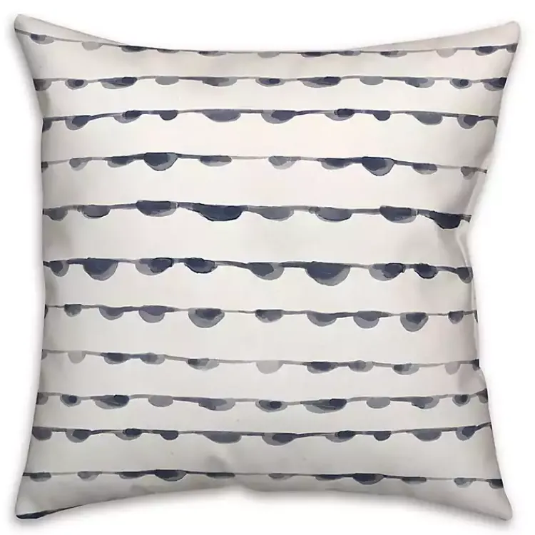 Pillows>Kirklands Home Blue Watercolor Dot Chain Pattern Pillow White