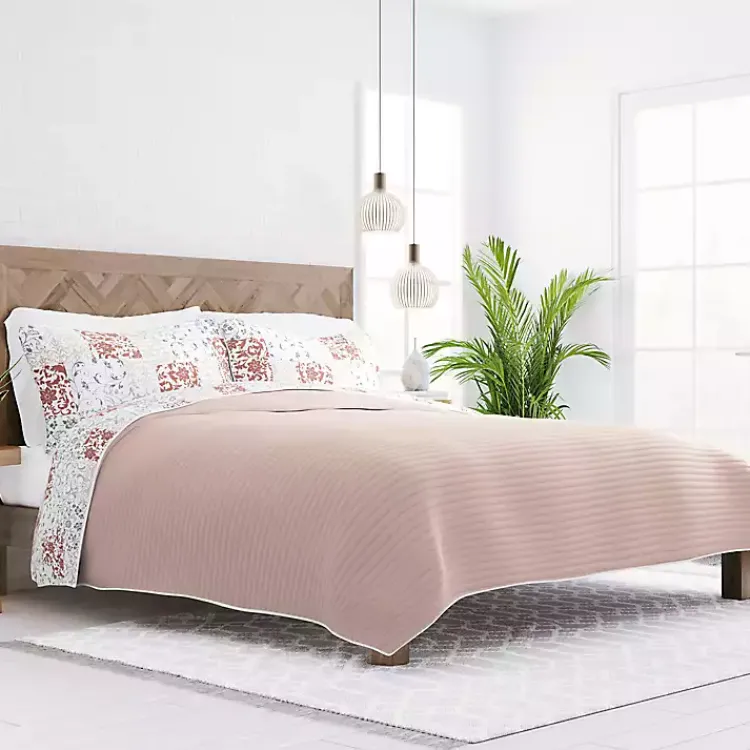 Kirklands Home Blush Patchwork Reversible 3-pc. King Quilt Set Clearance