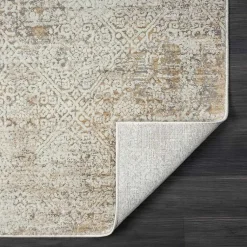 Kirklands Home Brisbane Beige Faded Damask Area Rug, 5x8 Online