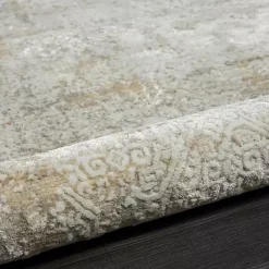 Kirklands Home Brisbane Beige Faded Damask Area Rug, 8x10 New