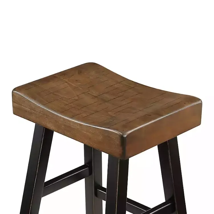 Kirklands Home & Black Wood Bar Stools, Set of 2 Brown Clearance