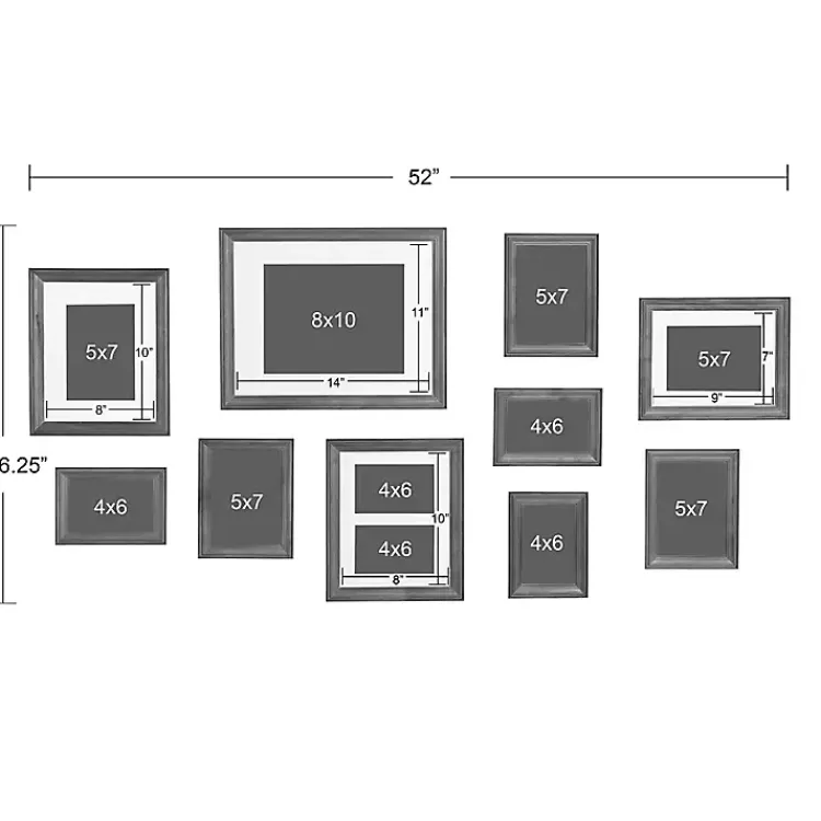 Kirklands Home Brown and Gray 10-pc. Gallery Wall Frame Set Outlet
