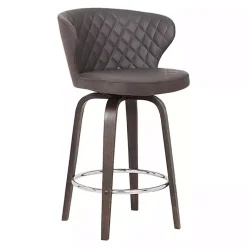 Kirklands Home Faux Leather Mynette Swivel Stool, 36 in. Brown Discount