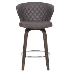 Kirklands Home Faux Leather Mynette Swivel Stool, 36 in. Brown Discount