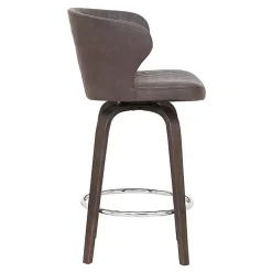 Kirklands Home Faux Leather Mynette Swivel Stool, 40 in. Brown New