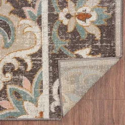 Kirklands Home Brown Floral Medallion Outdoor Area Rug, 7x9 Discount