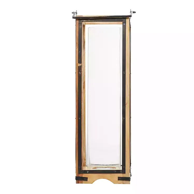 Lanterns>Kirklands Home Mango Wood Frame Lantern, 31 in. Brown