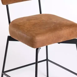 Kirklands Home Wyatt Faux Leather Swivel Counter Stool Brown