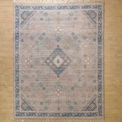 Kirklands Home Bylas Navy Medallion Area Rug, 5x8 Blue Online