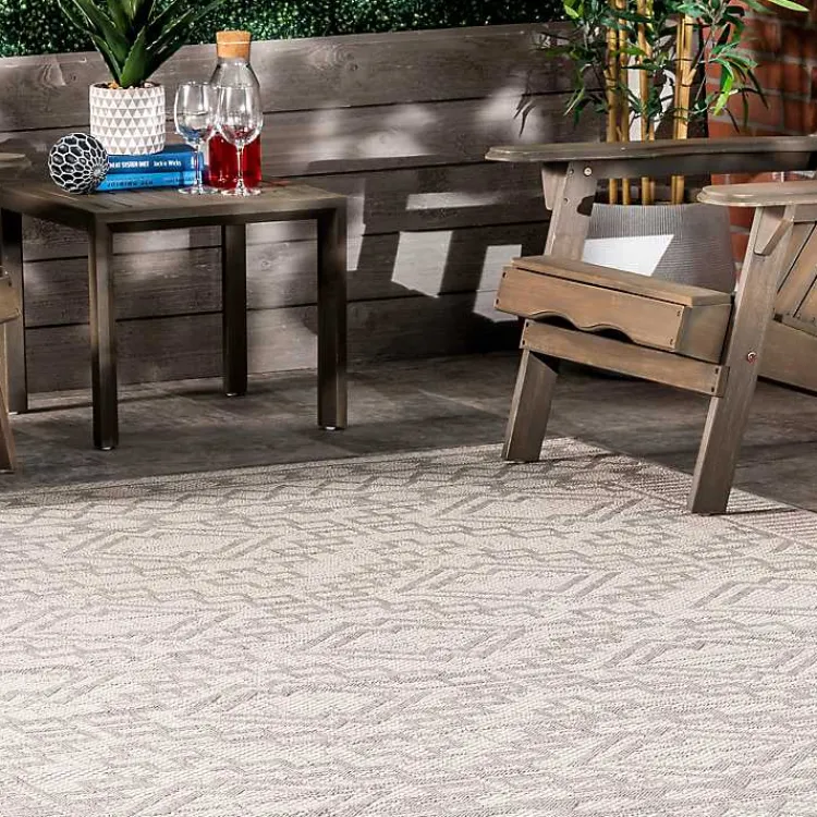 Kirklands Home Cammie Gray Moroccan Geometric Outdoor Rug, 5x8 Online