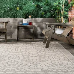 Kirklands Home Cammie Gray Moroccan Geometric Outdoor Rug, 5x8 Online