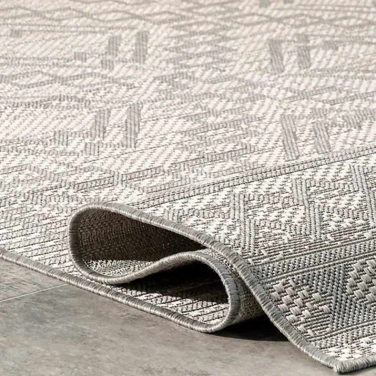 Kirklands Home Cammie Gray Moroccan Geometric Outdoor Rug, 8x10 Outlet