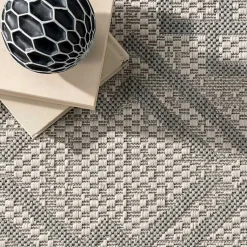 Kirklands Home Cammie Gray Moroccan Geometric Outdoor Rug, 8x10 Outlet