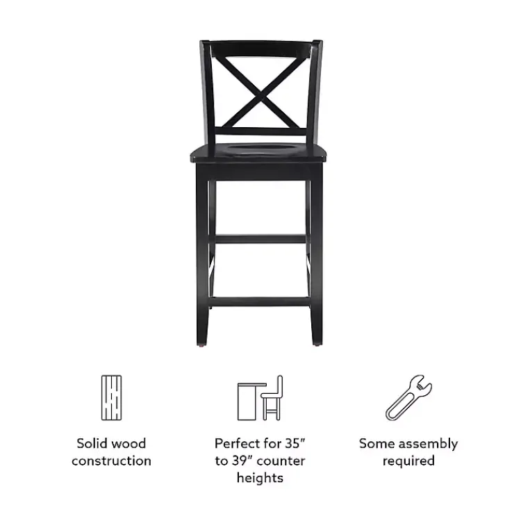 Kirklands Home Carter X-Back Counter Stool Black Outlet