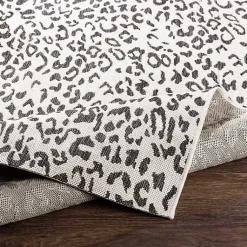 Kirklands Home Cauli Leopard Print Outdoor Rug, 4x5 Black Sale