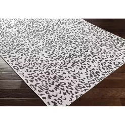 Kirklands Home Cauli Leopard Print Outdoor Rug, 4x5 Black Sale