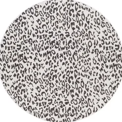 Kirklands Home Cauli Leopard Print Round Outdoor Rug, 6 ft. Black Best
