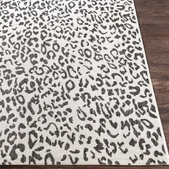 Kirklands Home Cauli Leopard Print Outdoor Rug, 7x7 Black Discount